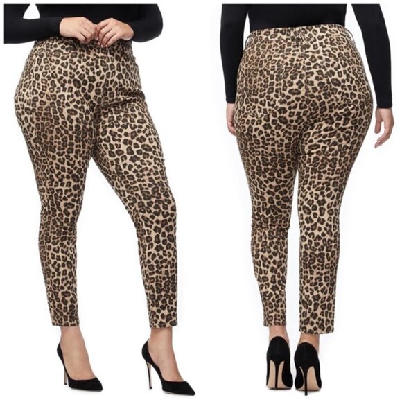 Good American Denim - Good American Waist Ankle Skinny Jeans Cheetah leopard high-rise plus new 24W 24